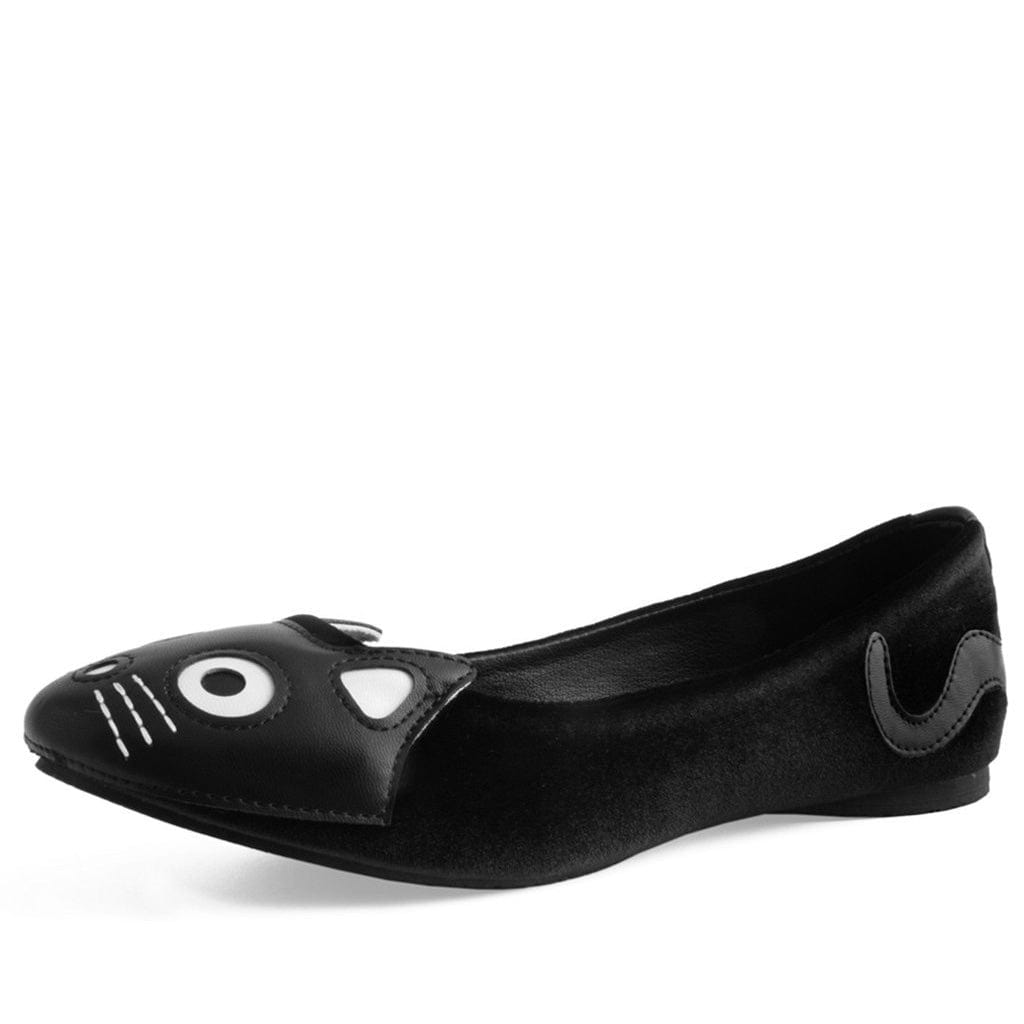 TUK Shoes Kitty Flats Black Velvet