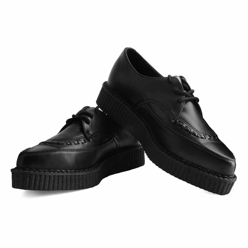 TUK Shoes Pointed Creeper Lace Up Black TUKskin™
