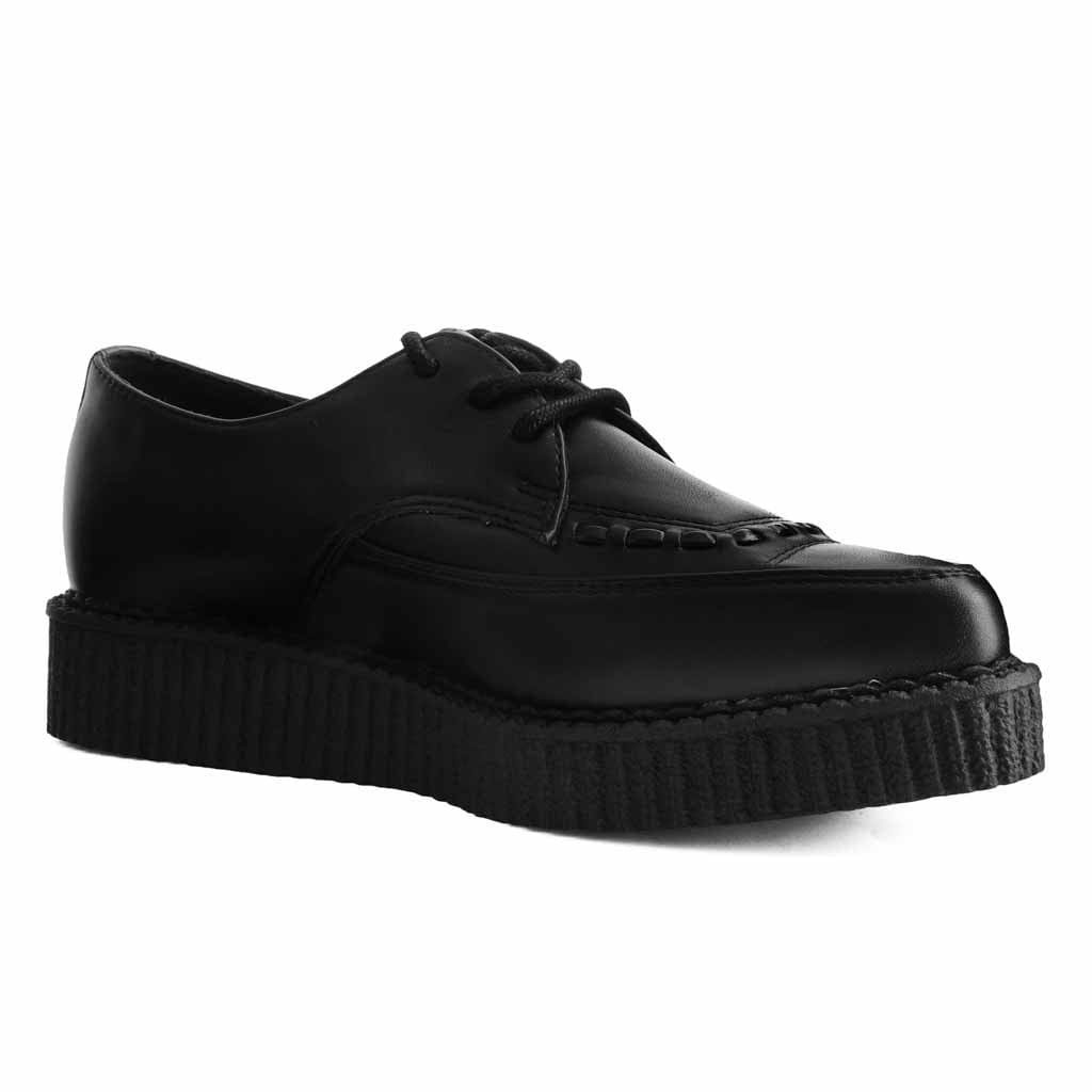 Black TUKskin™ Lace Up Pointed Creeper | T.U.K. Shoes – T.U.K. Shoes EU