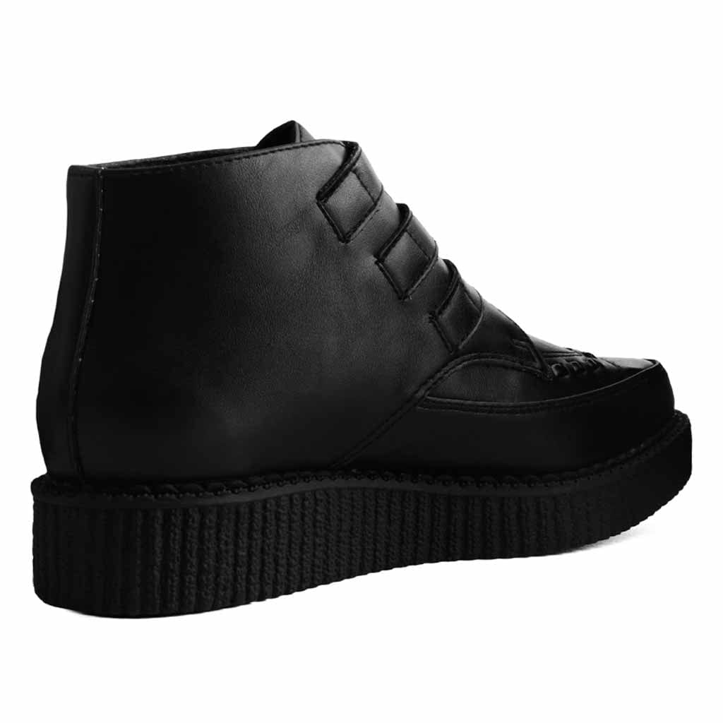 TUK Shoes Pointed Creeper 3-Buckle Boot Black TUKskin™