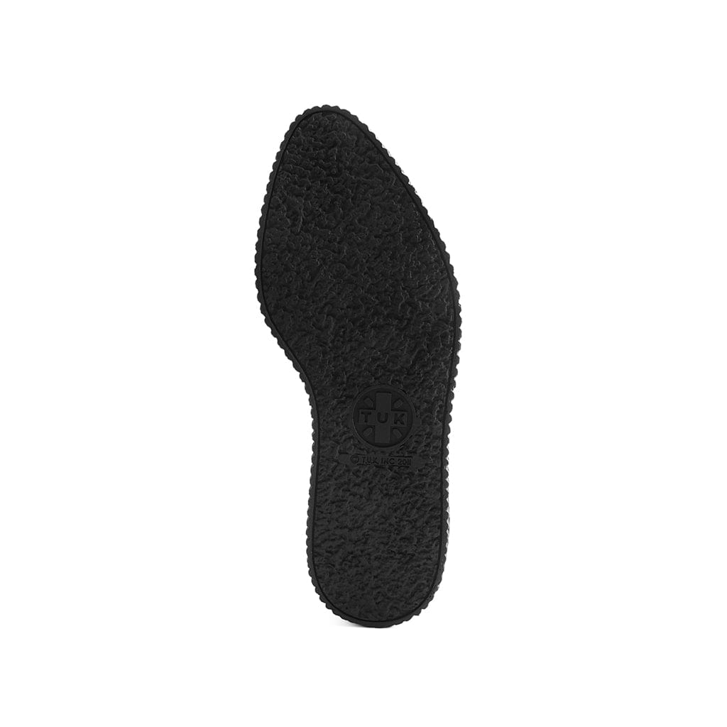 TUK Shoes Black Gas Patent Vegan Lace Up Pointed Creeper