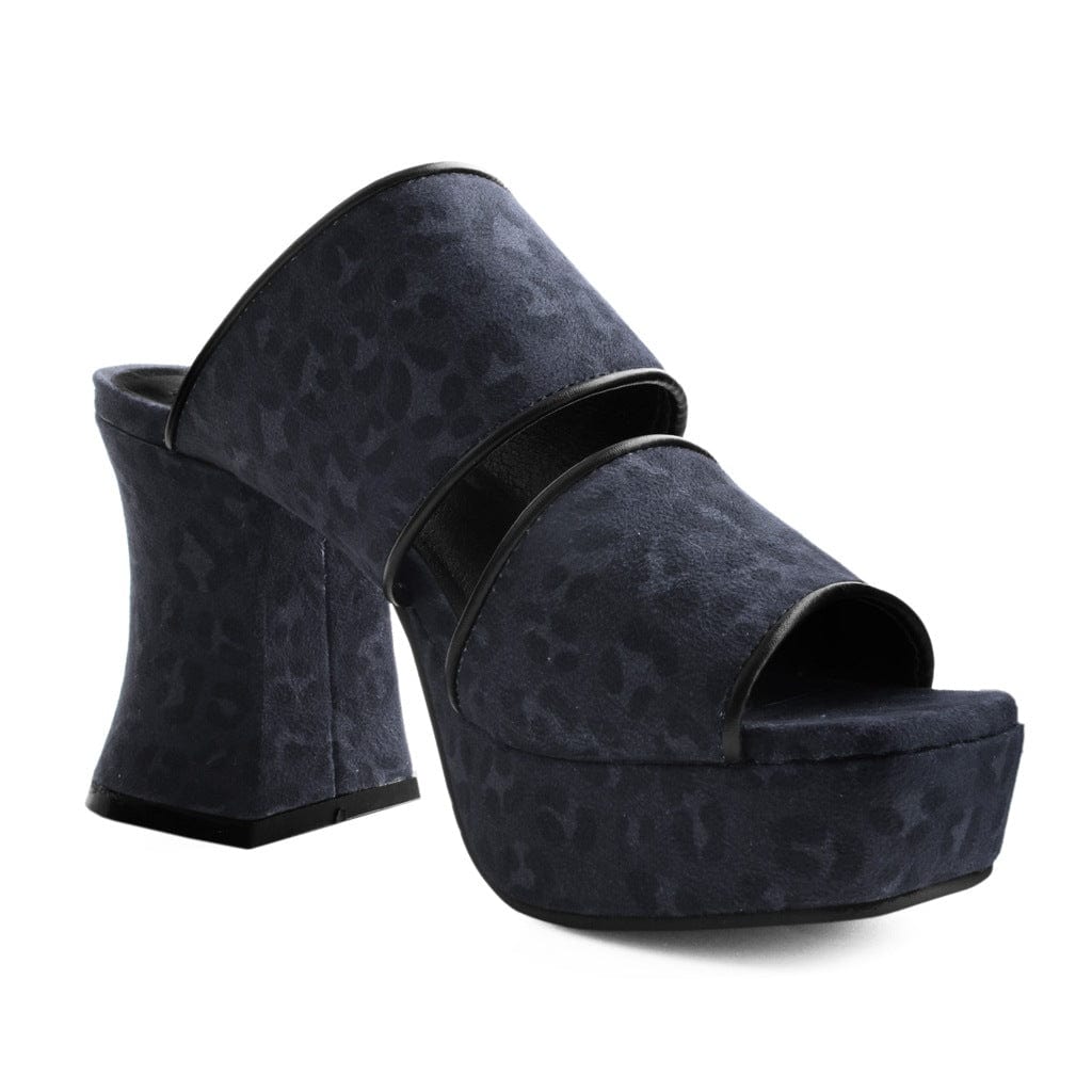 TUK Shoes Strap Sandal Marley Platform Heel Black Leopard