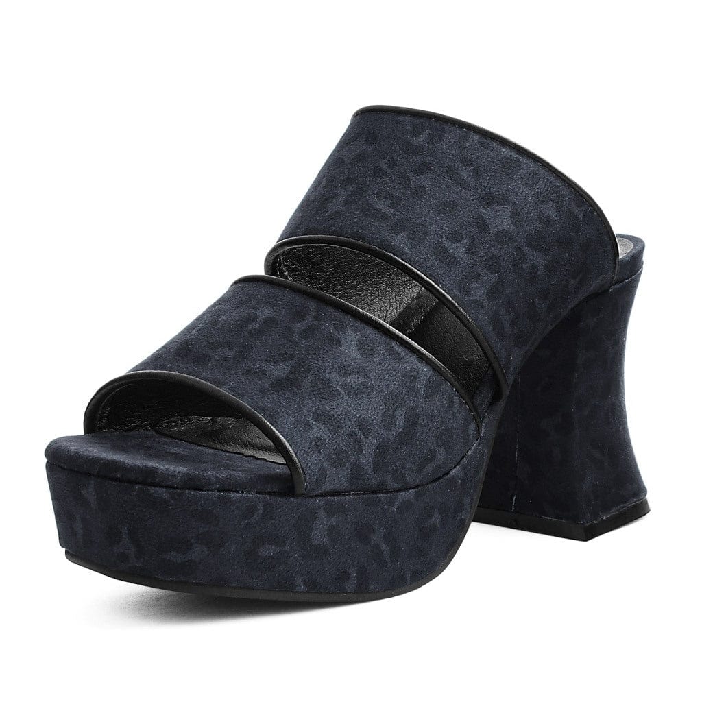 TUK Shoes Strap Sandal Marley Platform Heel Black Leopard