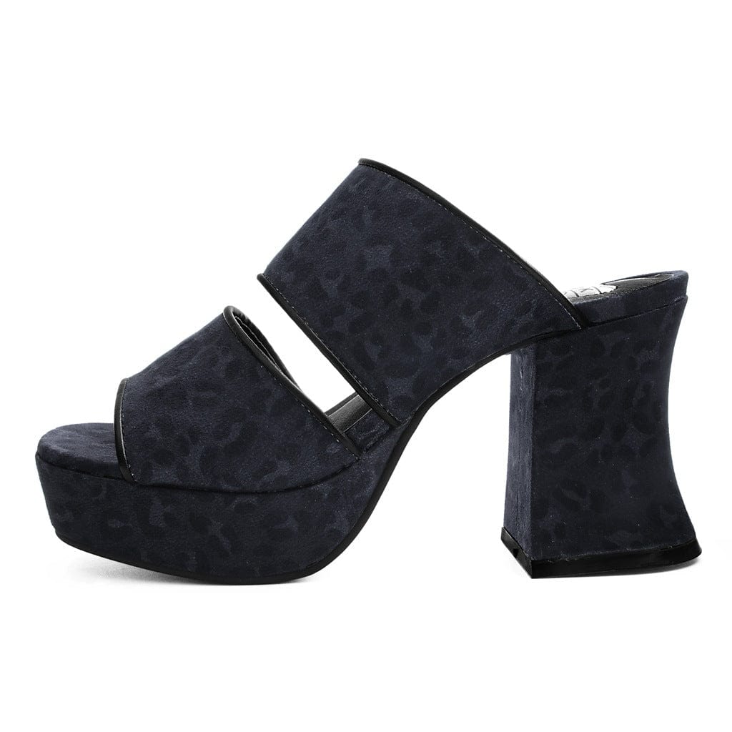 TUK Shoes Strap Sandal Marley Platform Heel Black Leopard