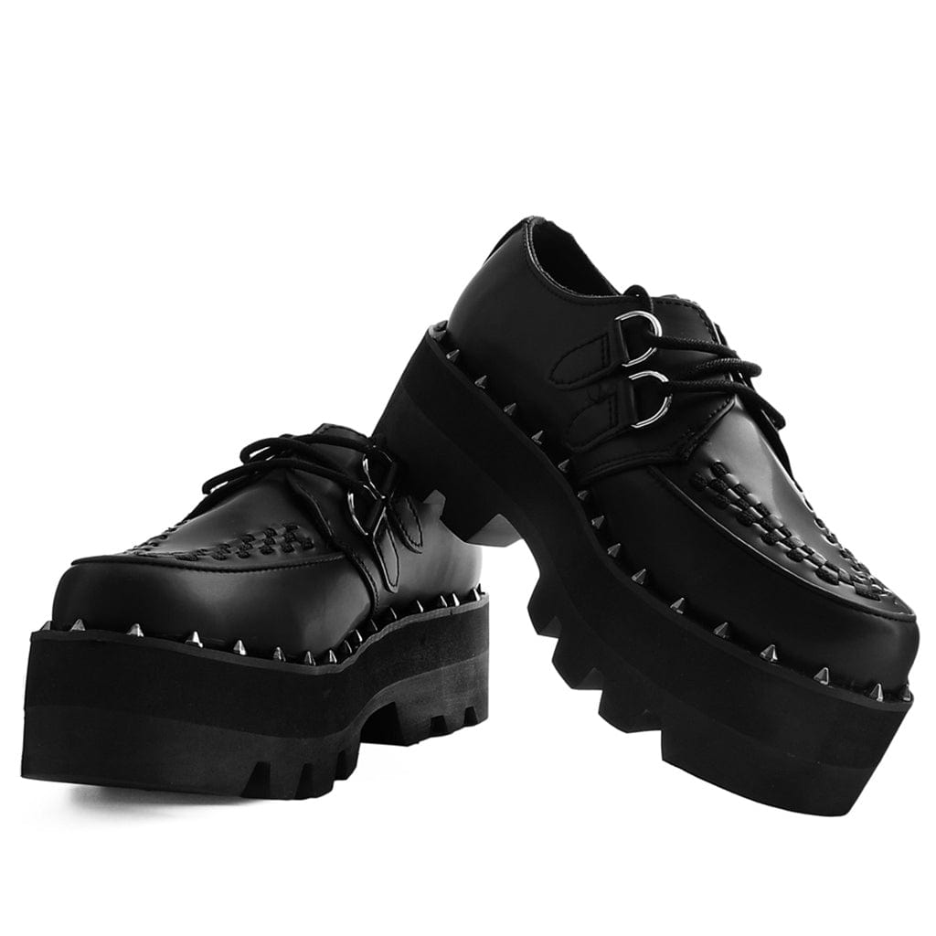 TUK Shoes Dino Lug Sole Creeper Black Faux Leather