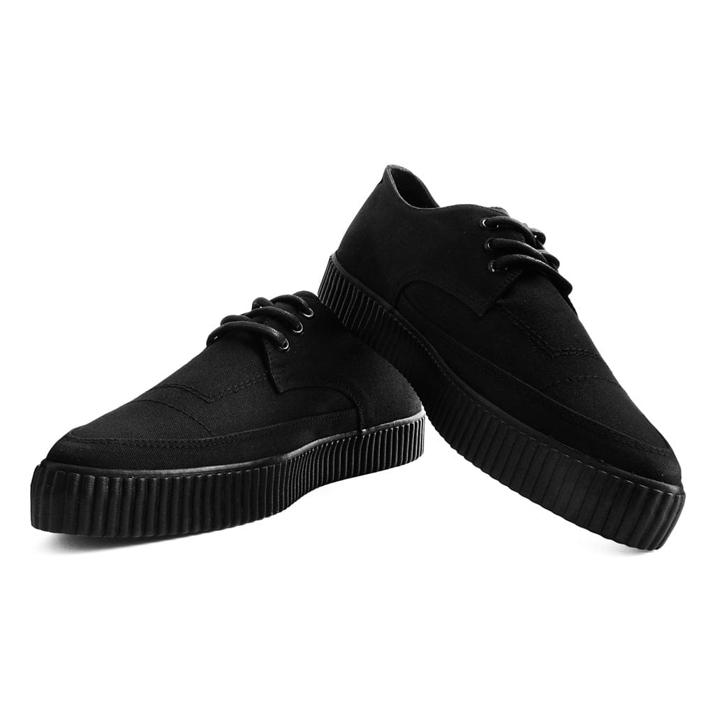TUK Shoes Pointed Creeper Sneaker Lace-Up All Black