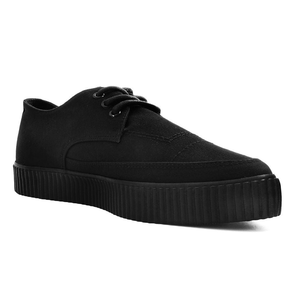 TUK Shoes Pointed Creeper Sneaker Lace-Up All Black