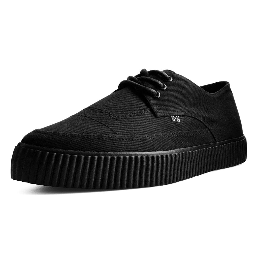 TUK Shoes Pointed Creeper Sneaker Lace-Up All Black