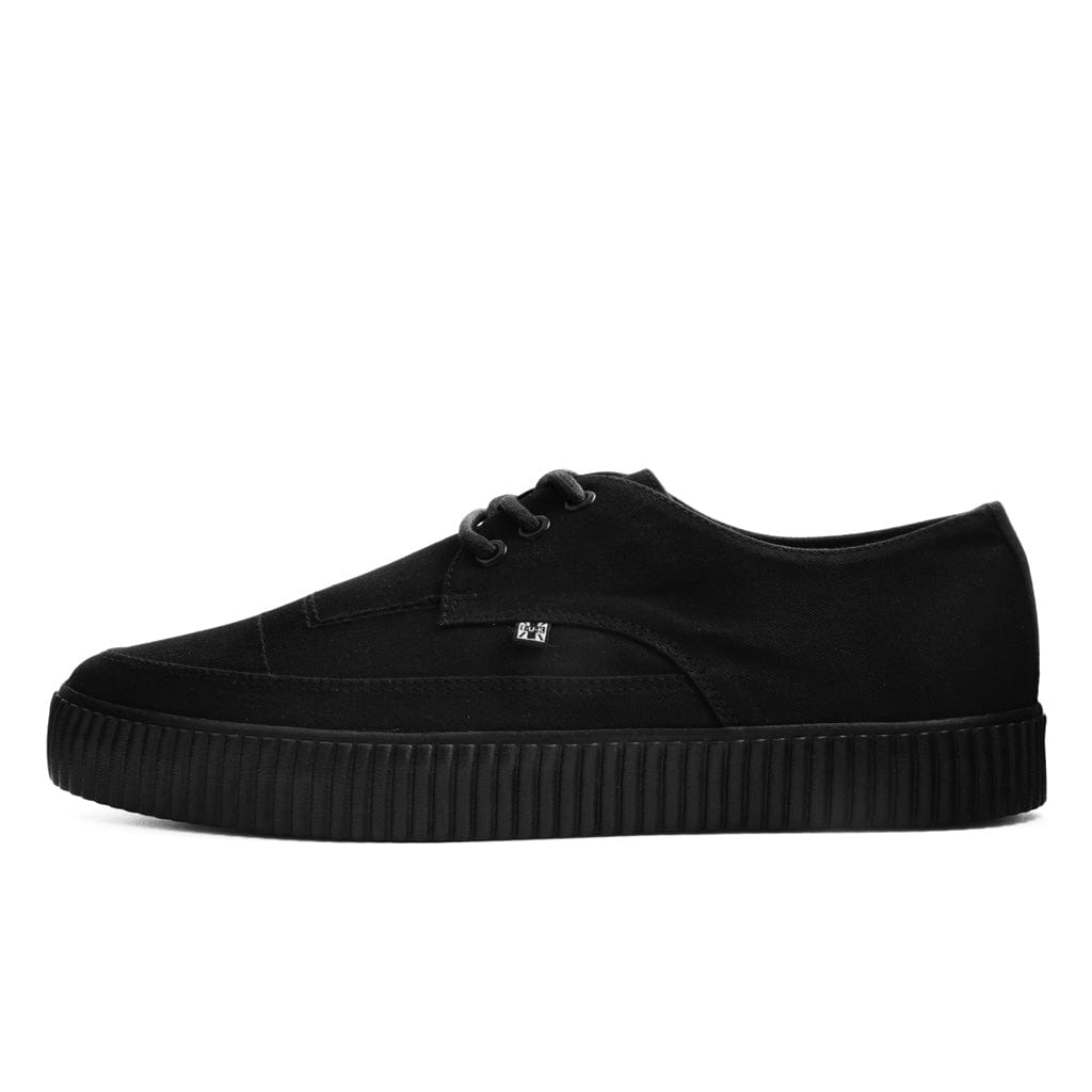 TUK Shoes Pointed Creeper Sneaker Lace-Up All Black