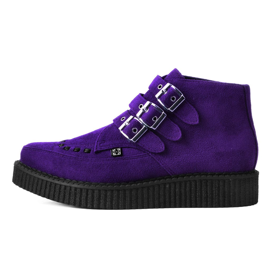 TUK Shoes 3-Buckle Pointed Creeper Boot Ultra Violet Vegan