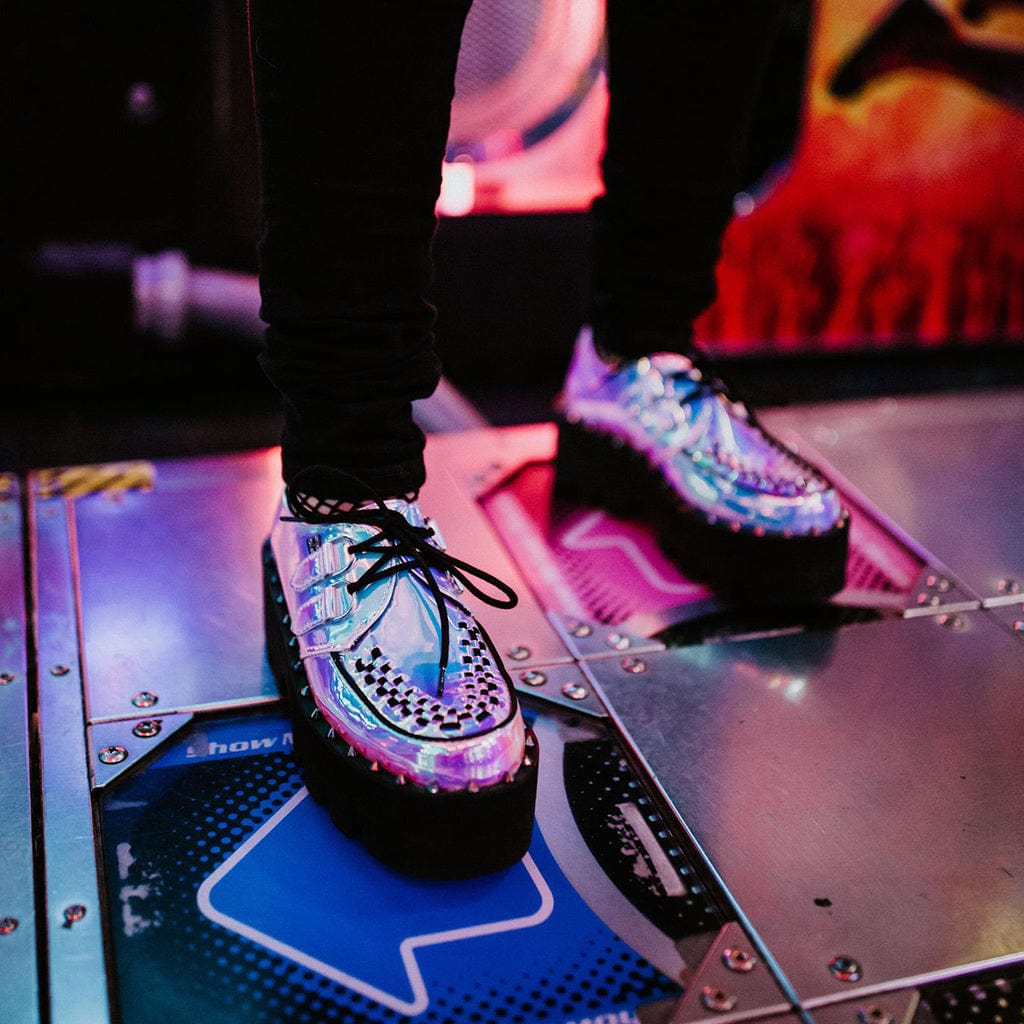 Dino Lug Creeper Vegan Patent Iridescent T.U.K. Shoes Europe
