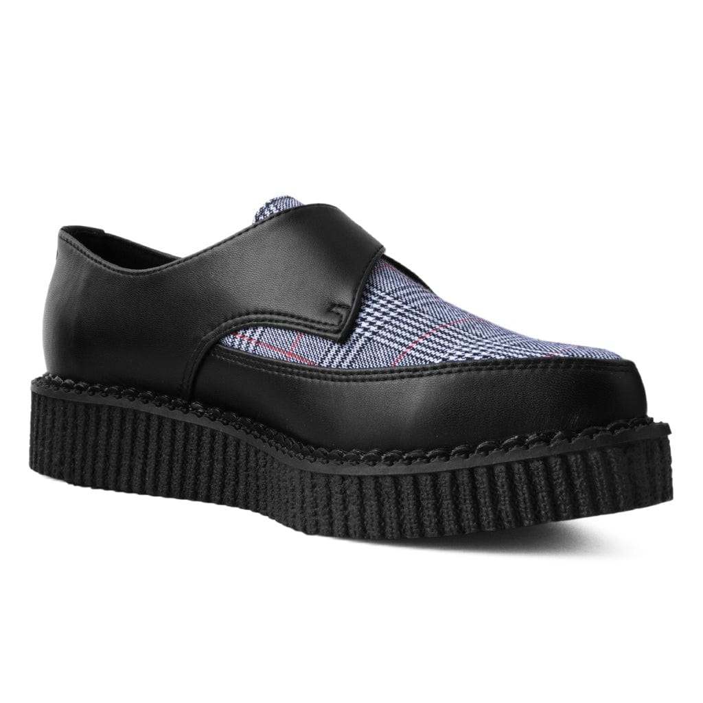 TUK Shoes Pointed Buckle Creeper Black / Plaid TUKskin Vegan