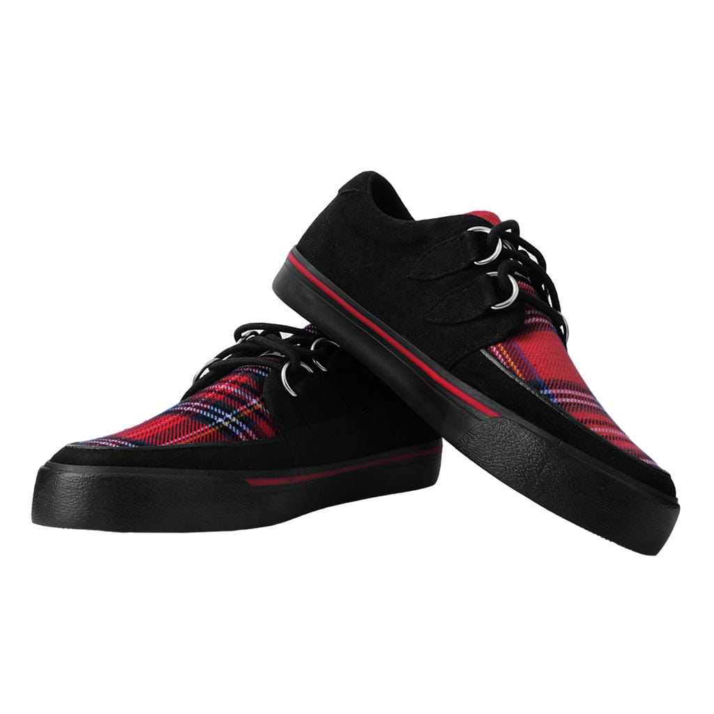 TUK Shoes Creeper Sneaker Black & Tartan Vegan Suede