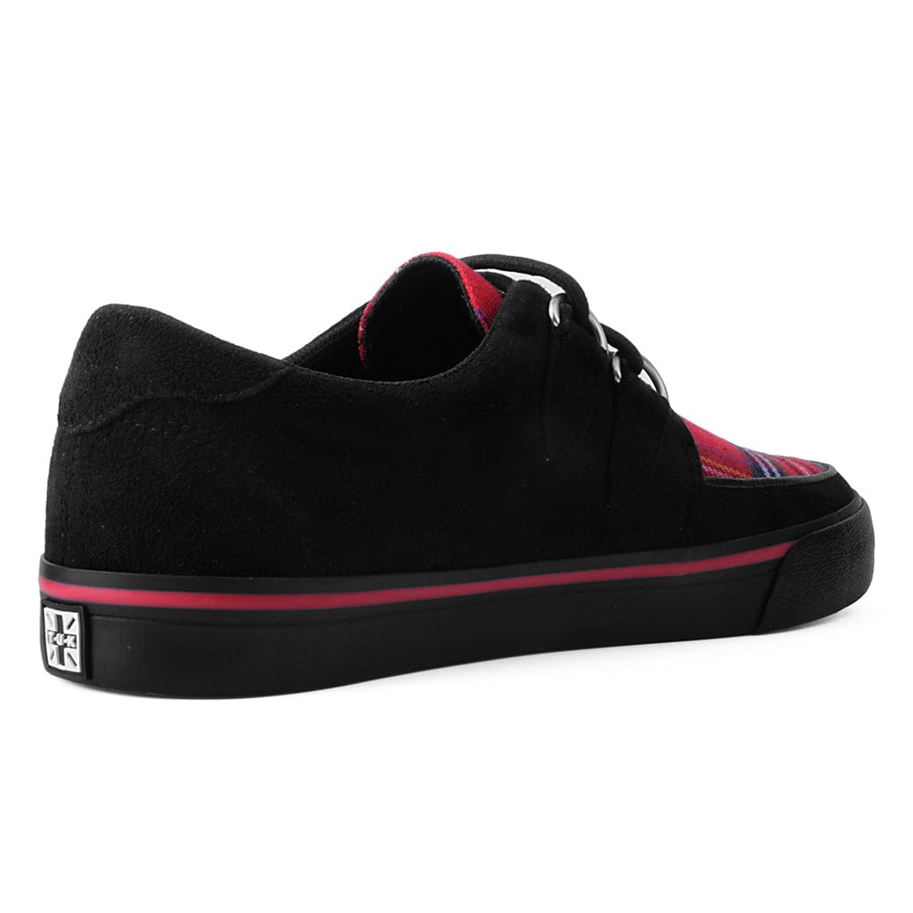 TUK Shoes Creeper Sneaker Black & Tartan Vegan Suede