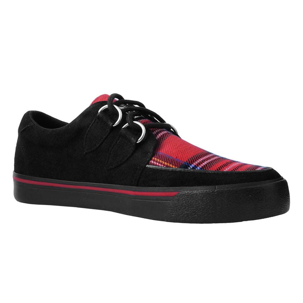 TUK Shoes Creeper Sneaker Black & Tartan Vegan Suede