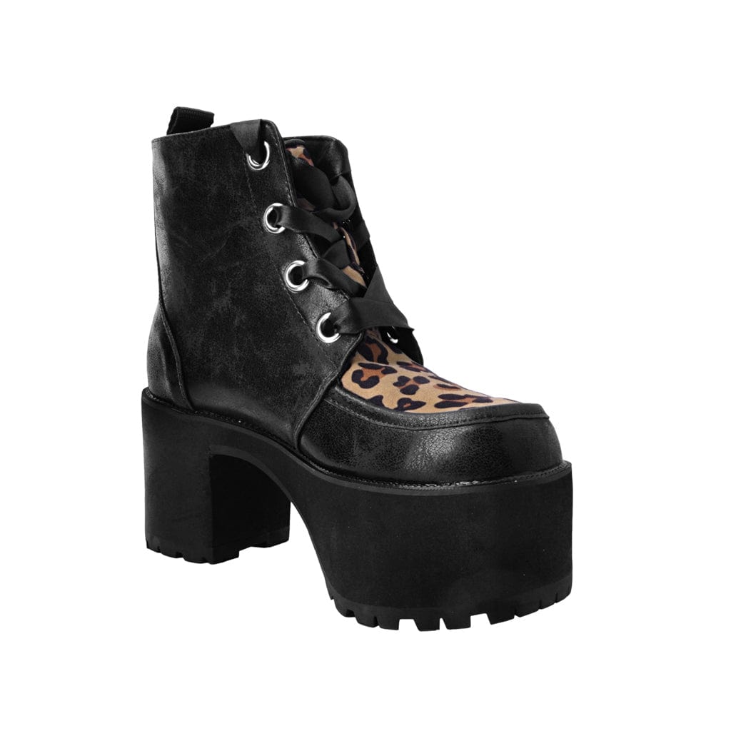 TUK Shoes Nosebleed Boot Black / Leopard Print