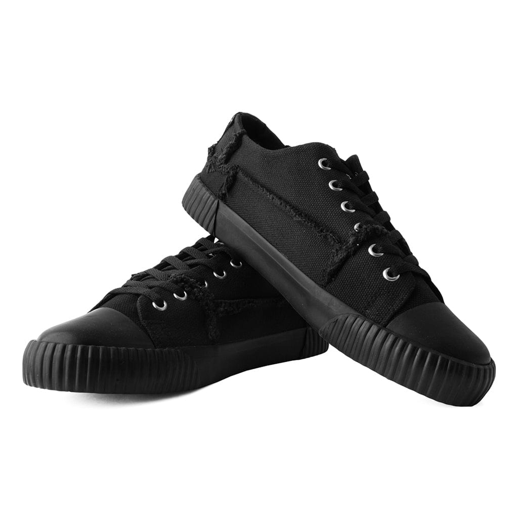 TUK Shoes Rubber Toe Sneaker Rough Cut Black Canvas