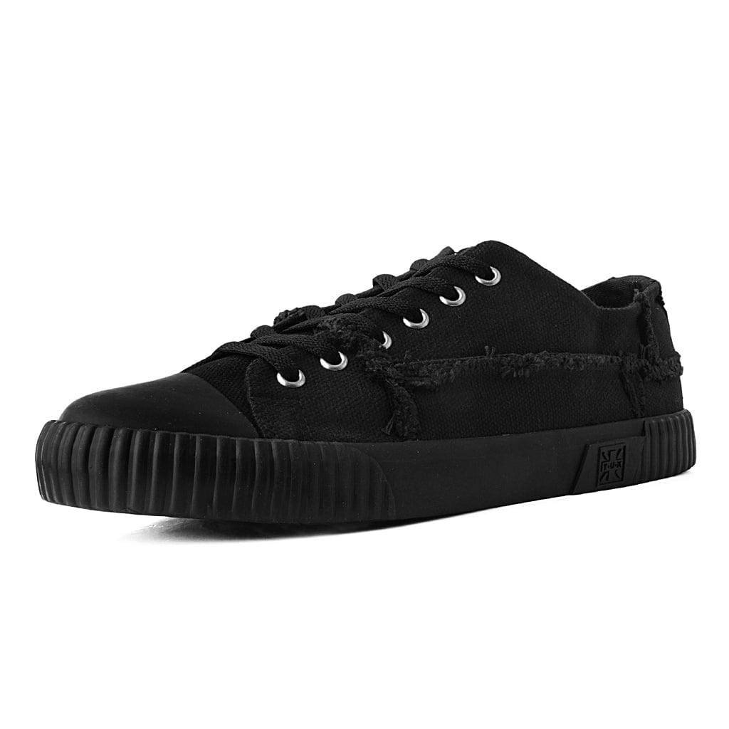 TUK Shoes Rubber Toe Sneaker Rough Cut Black Canvas