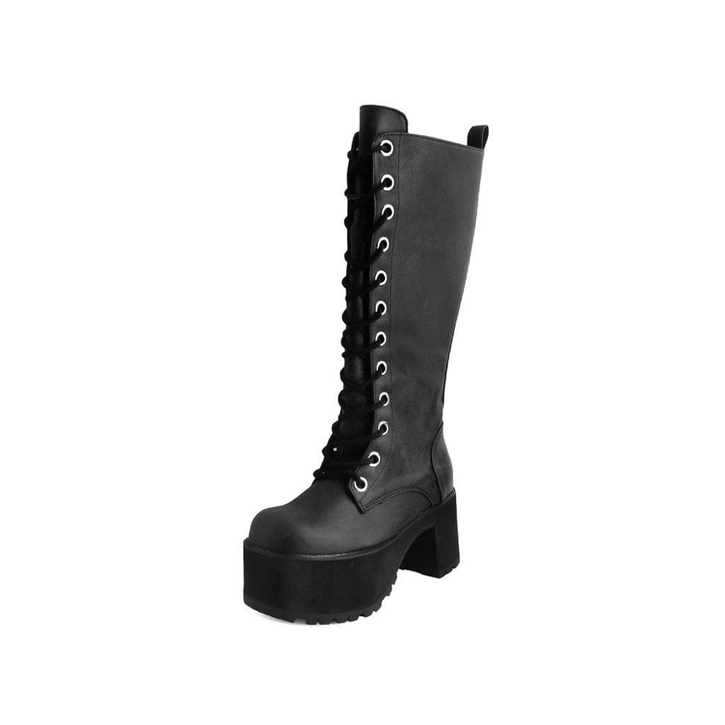 TUK Shoes Knee-High Nosebleed Boot Distressed