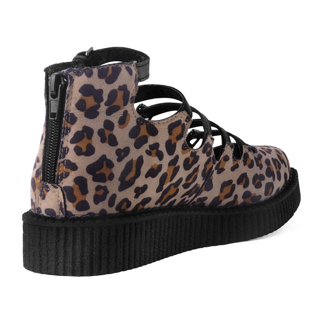 TUK Shoes Ballet Creeper Multi-Strap Leopard Vegan Suede