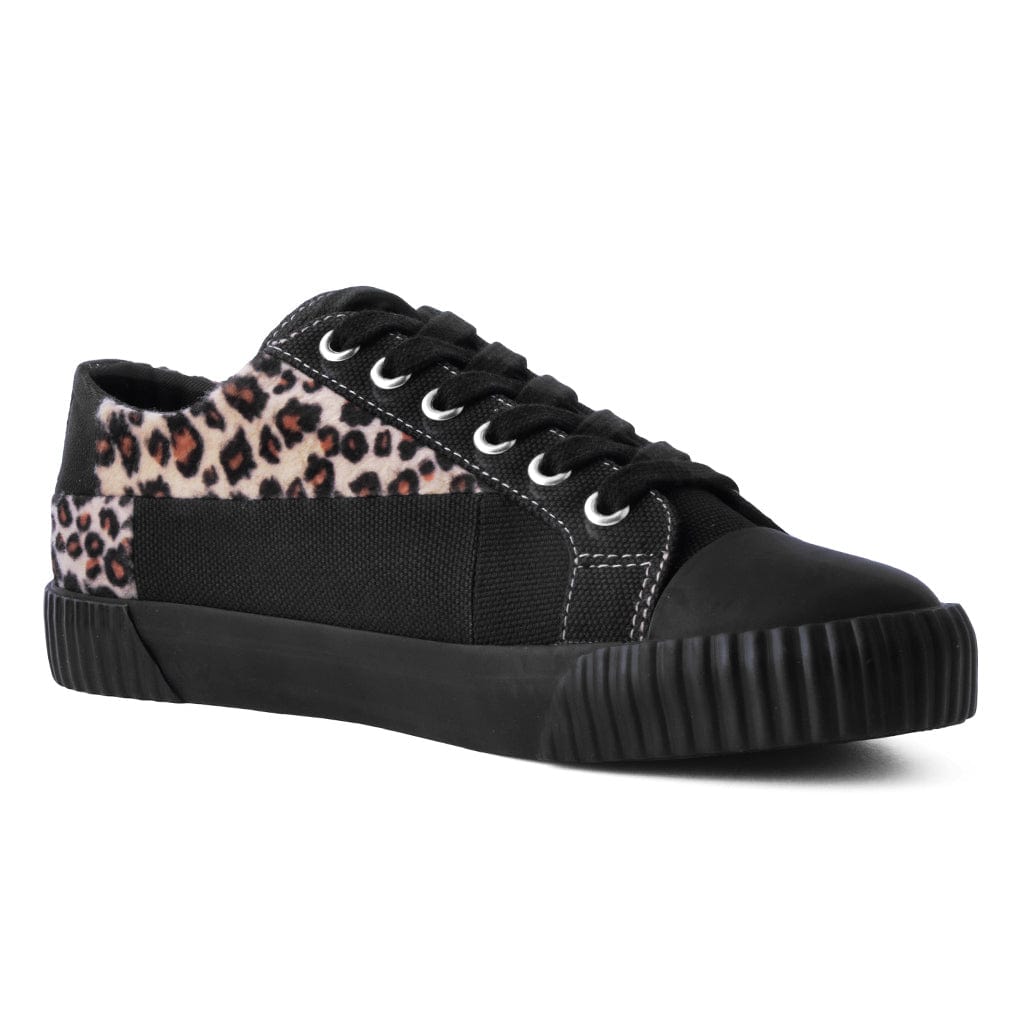 TUK Shoes Rubber Toe Sneaker Black & Leopard Canvas