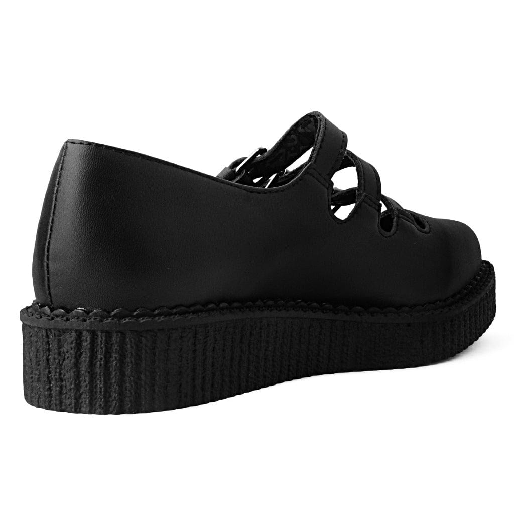 TUK Shoes Ballet Creeper 3-Strap Black TUKskin