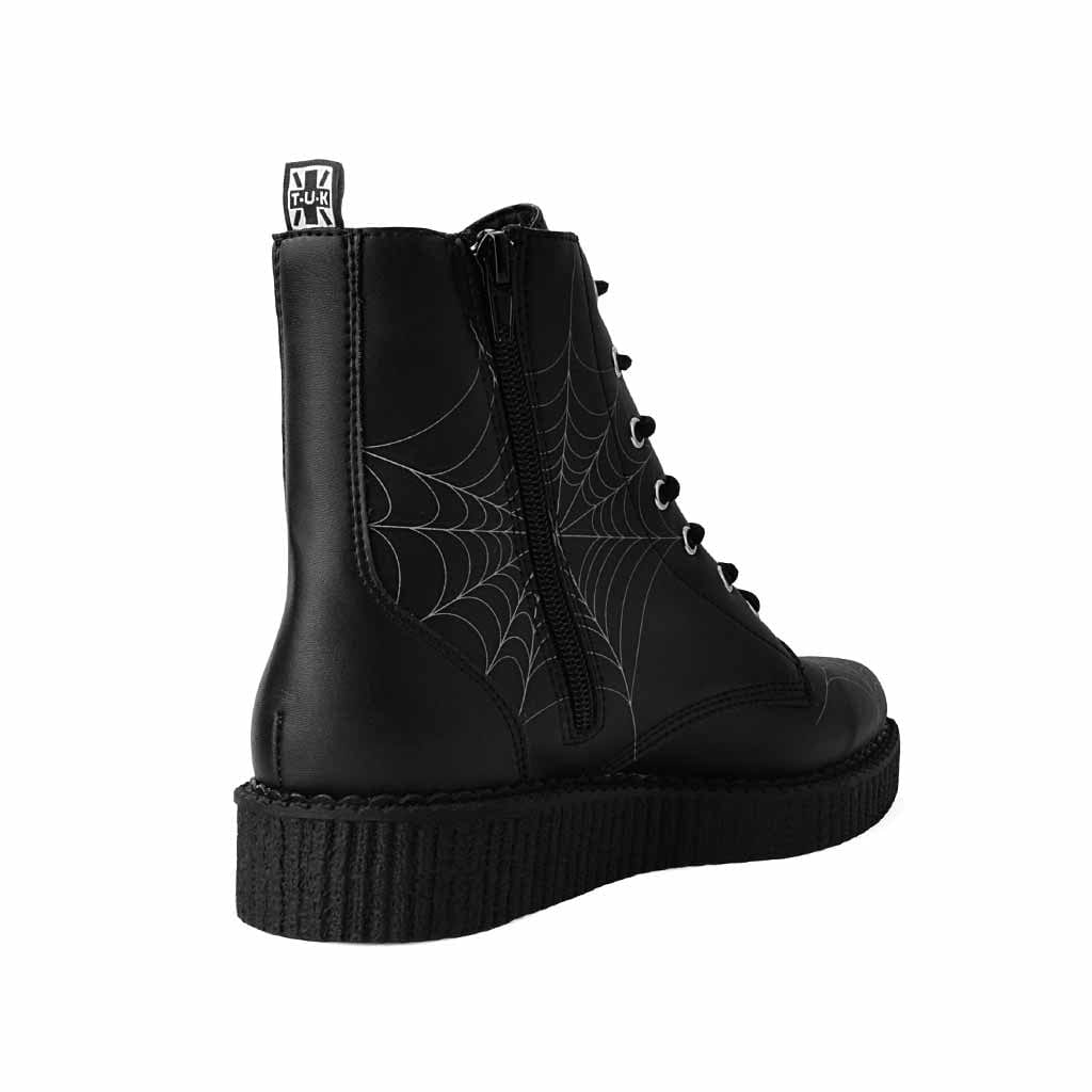 TUK Shoes Pointed Creeper Boot Black / Spiderweb Vegan TUKskin