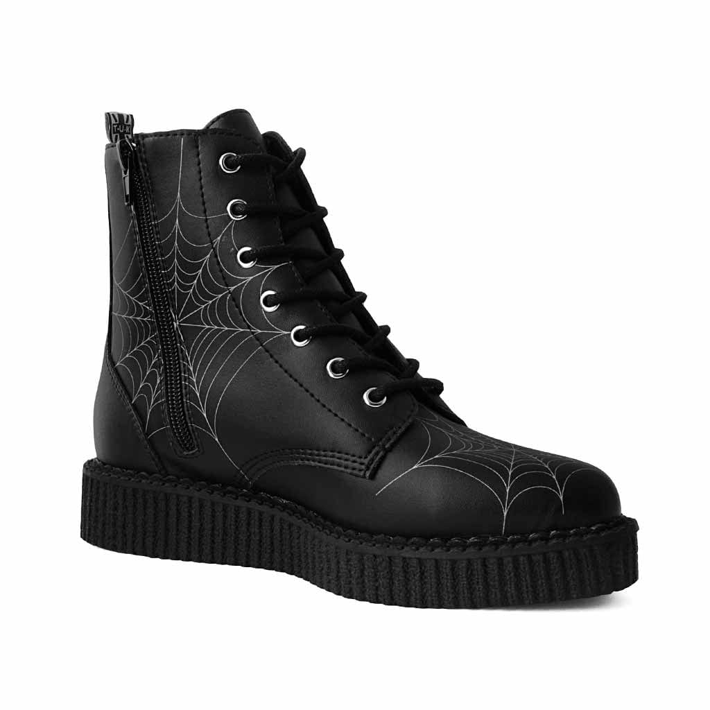 TUK Shoes Pointed Creeper Boot Black / Spiderweb Vegan TUKskin