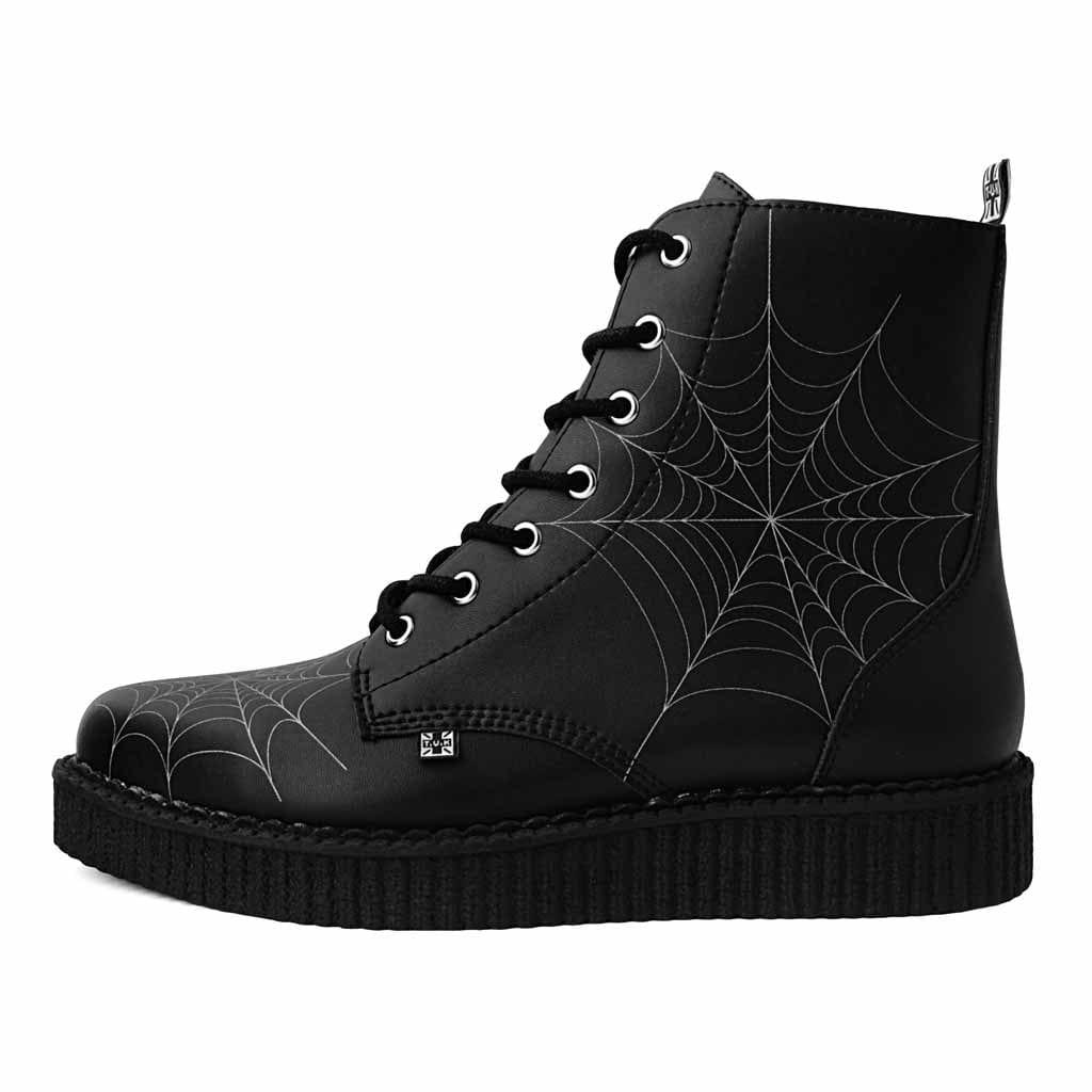 TUK Shoes Pointed Creeper Boot Black / Spiderweb Vegan TUKskin