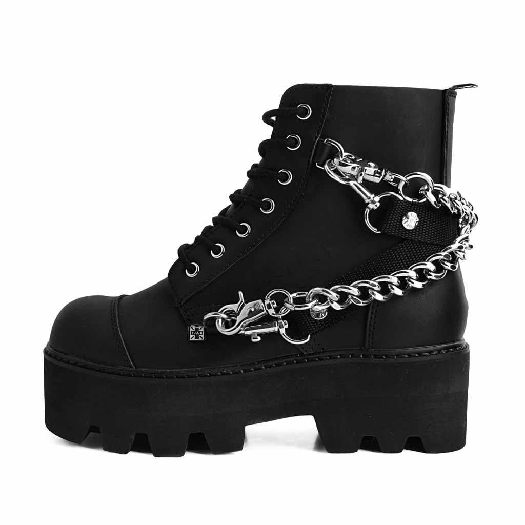 TUK Shoes Dino Lug Boot Black Chain / Bondage Strap