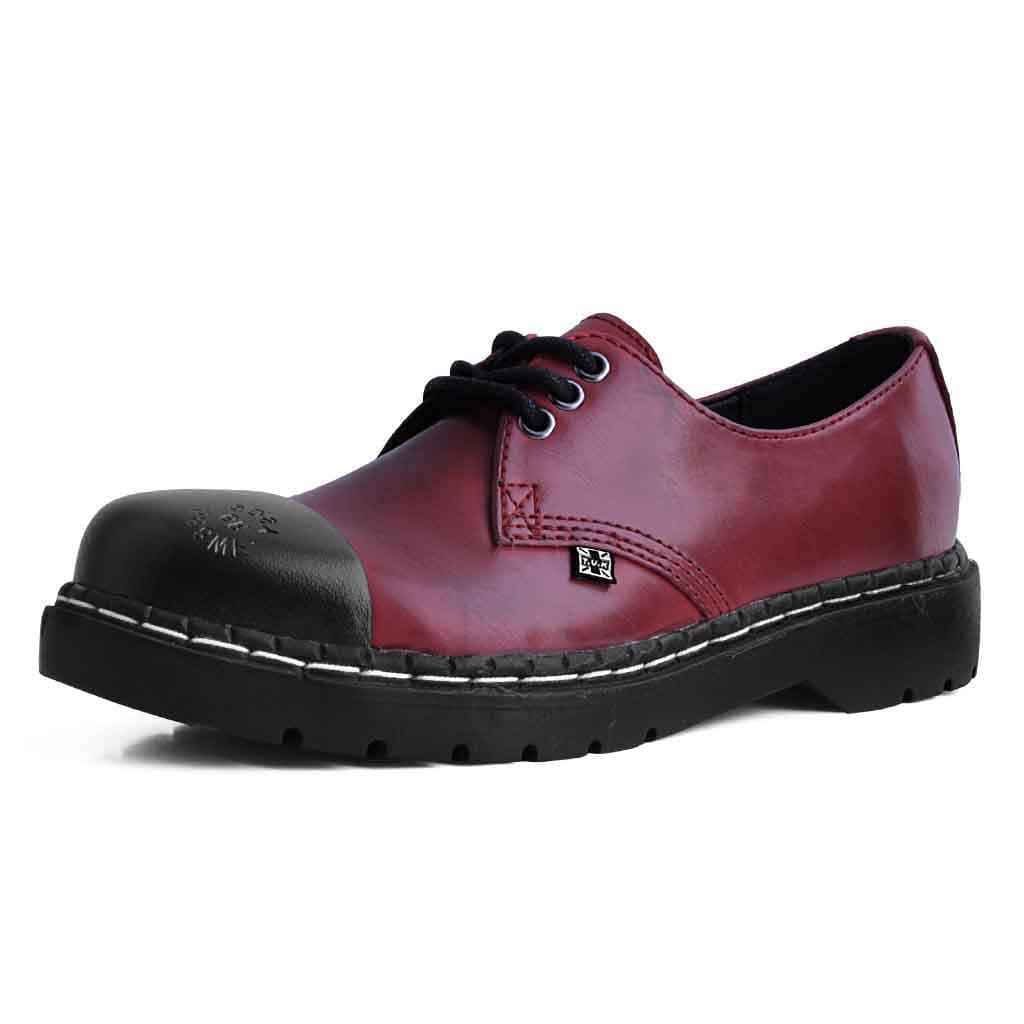 TUK Shoes 1991 Original Steel Toe Red Vegan Leather