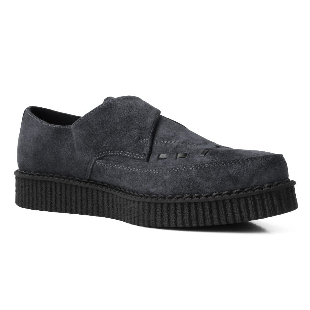 TUK Shoes Pointed Creeper Monk Buckle Charcoal Suede