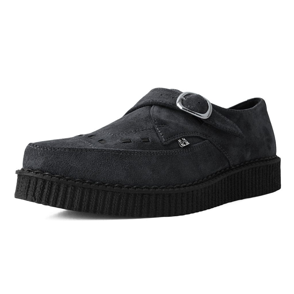 TUK Shoes Pointed Creeper Monk Buckle Charcoal Suede