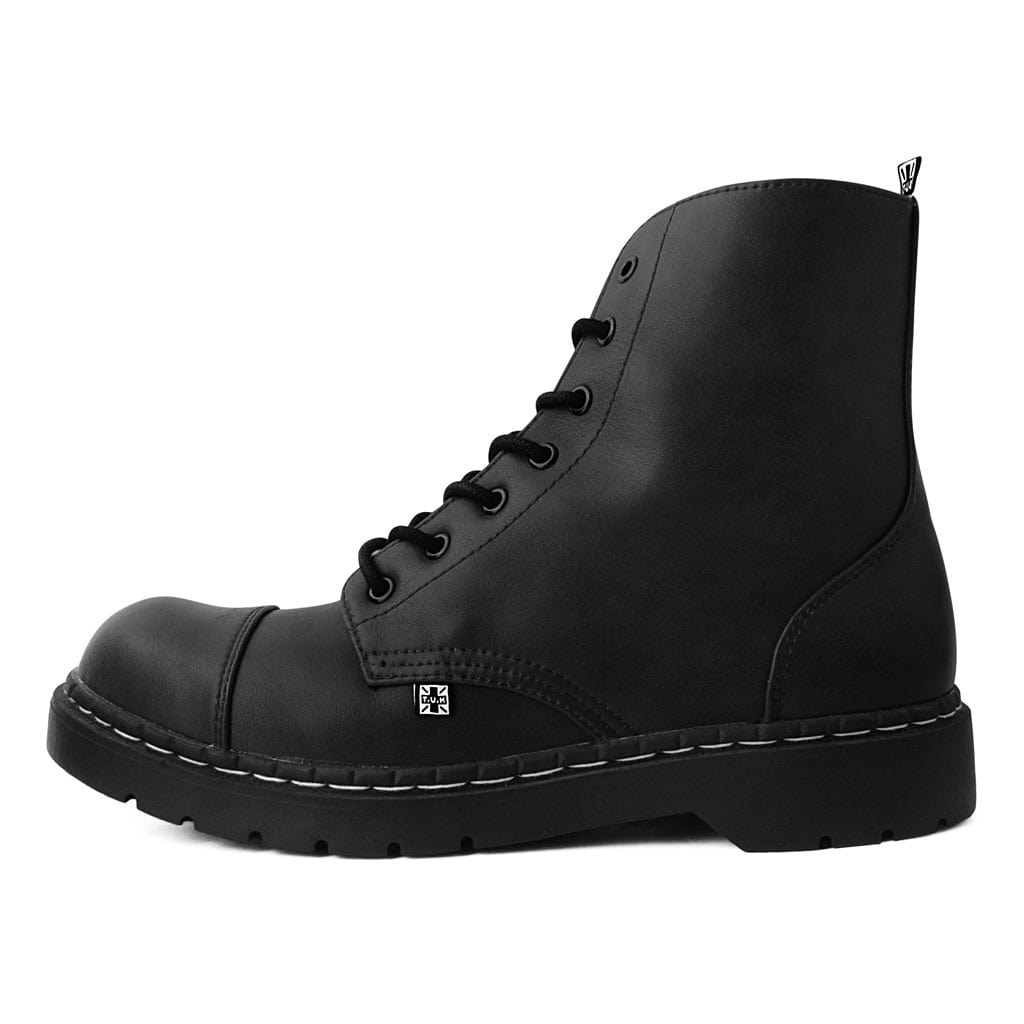 TUK Shoes 1991 Original 7 Eye Combat Boot Vegan Matt Black Vegan Leather