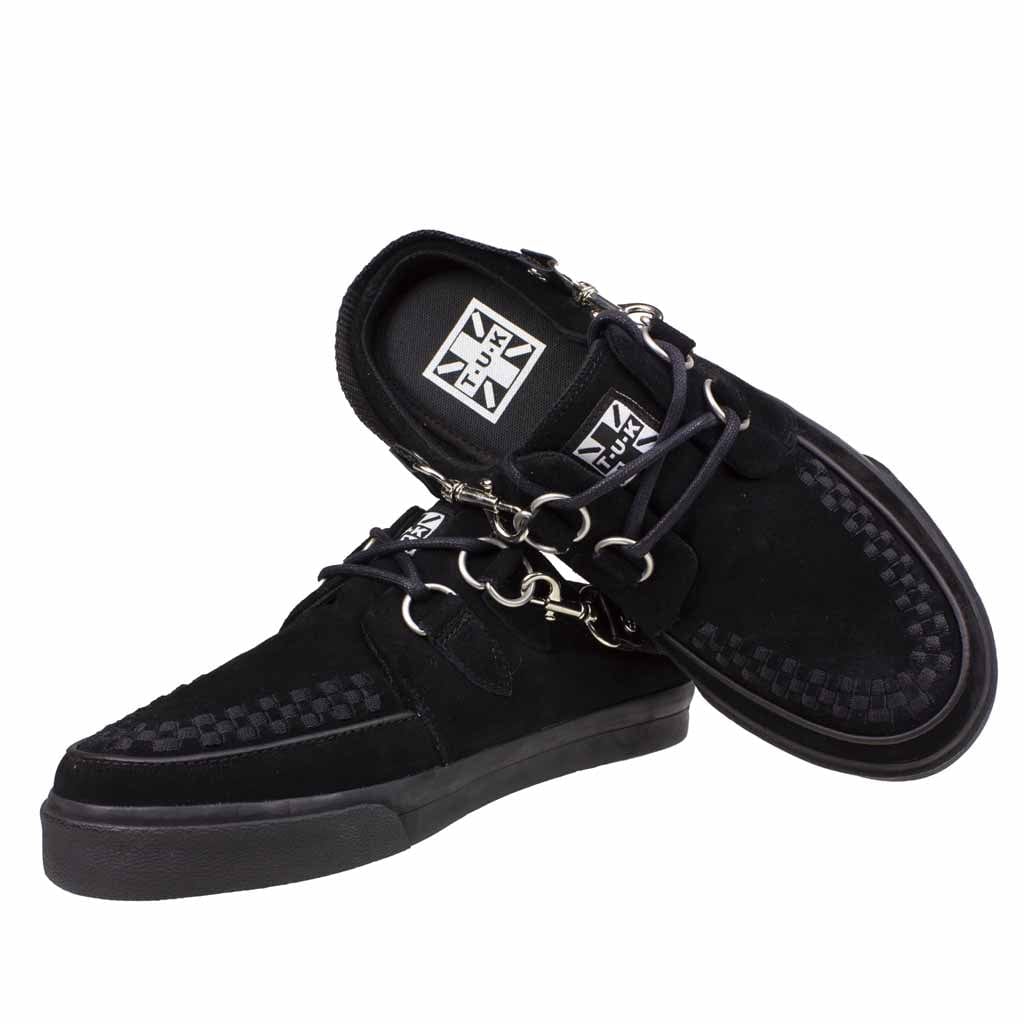 TUK Shoes Creeper Sneaker Mule Black Suede