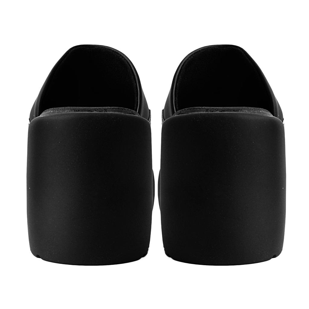 TUK Shoes Bubble Heel Mule Platform Sandal Black Vegan Leather