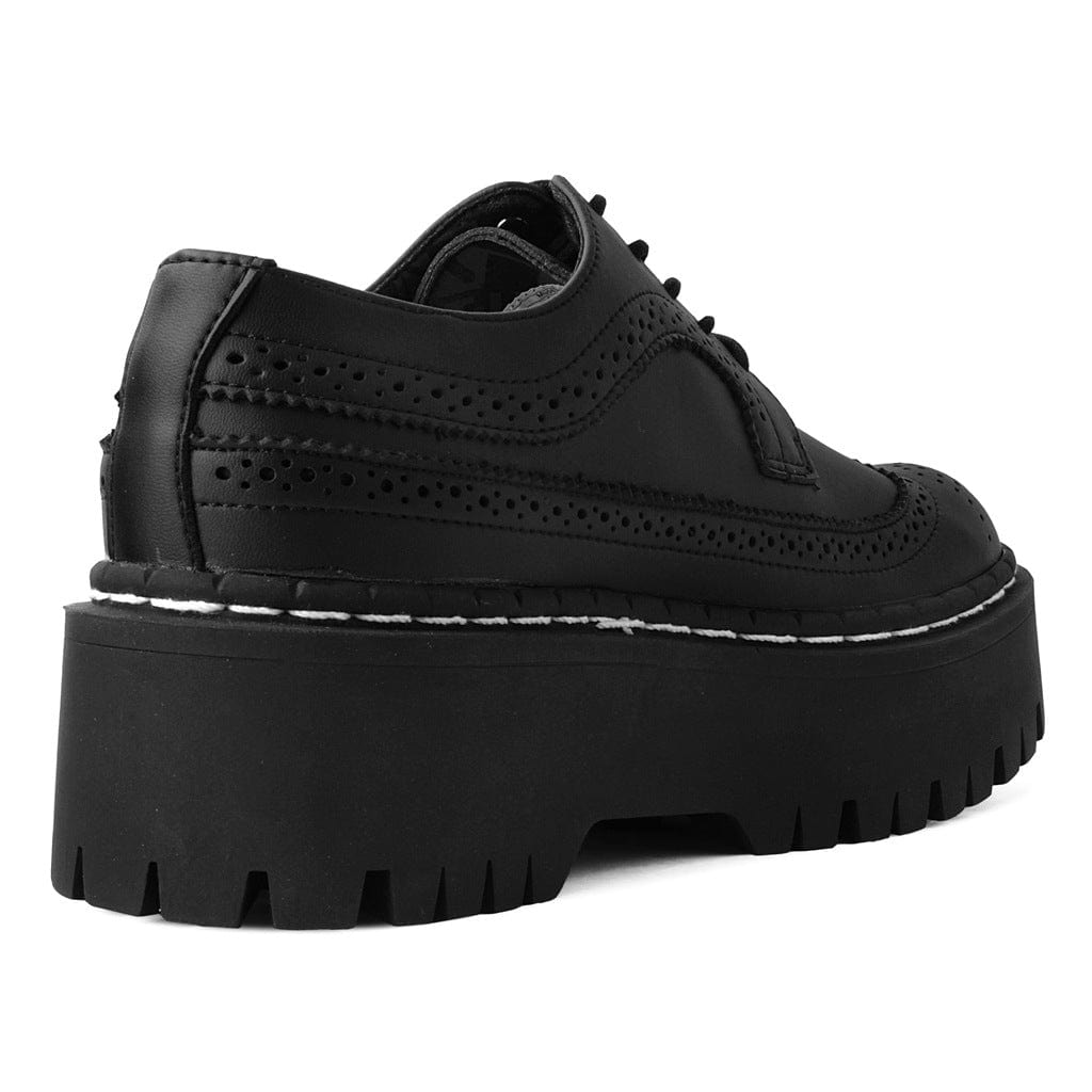 TUK Shoes Double Decker Brogue Lace Up Black TUKskin™