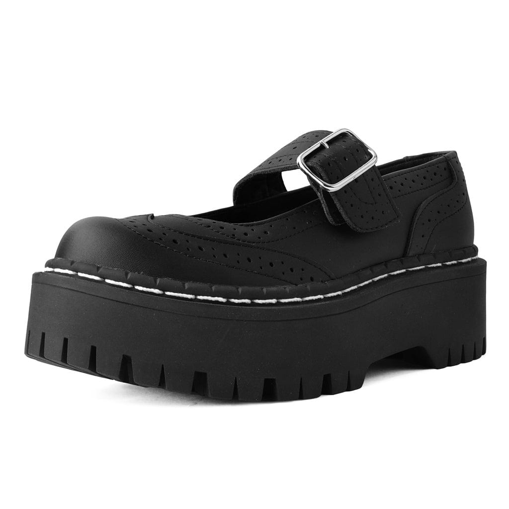 TUK Shoes Double Decker Mary Jane Black Vegan TUKskin™