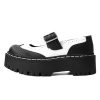 Double Decker Mary Jane Black & White Vegan TUKskin™