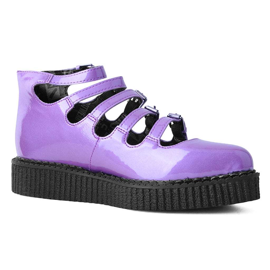 TUK Shoes Ballet Creeper Multi-Strap Purple Metallic
