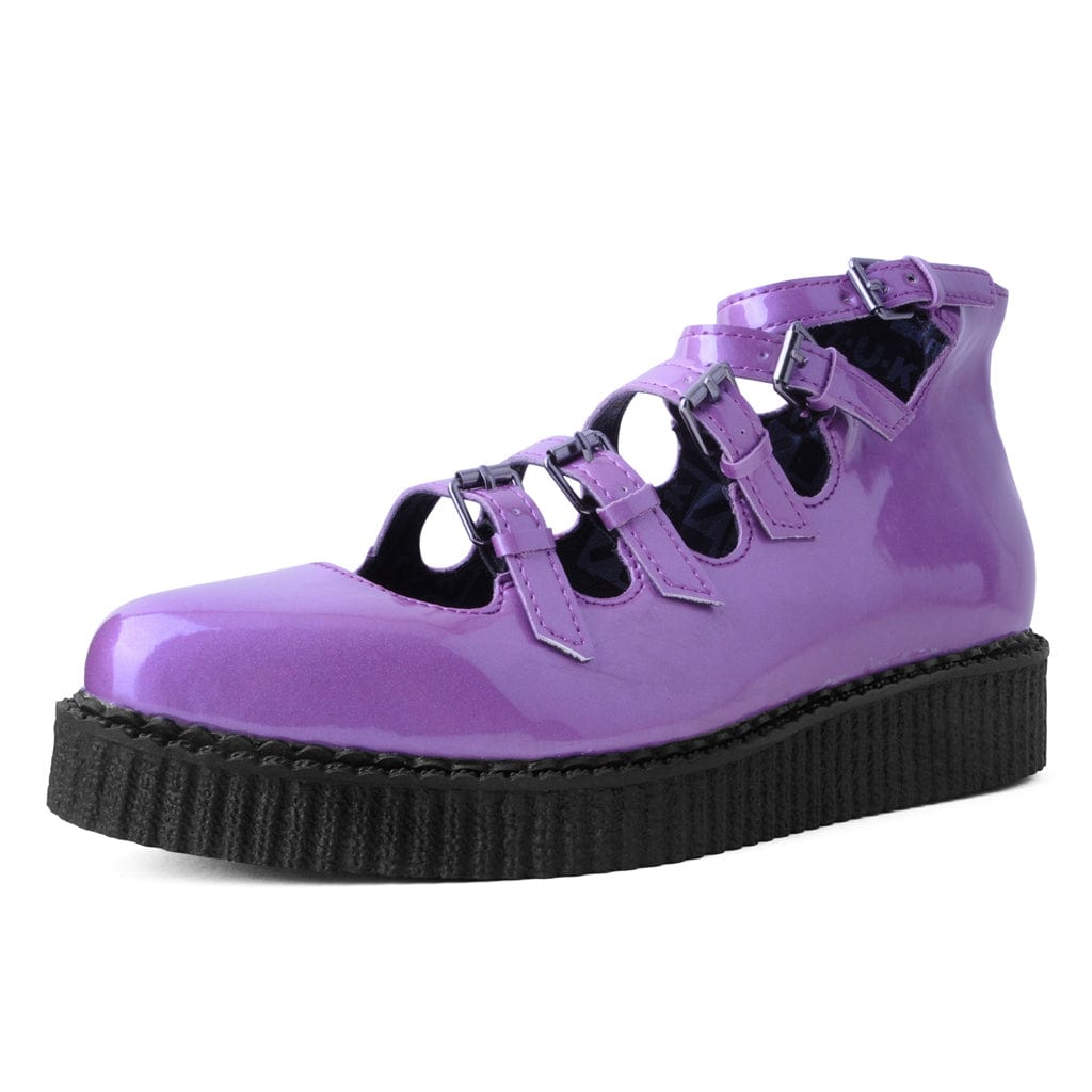 TUK Shoes Ballet Creeper Multi-Strap Purple Metallic