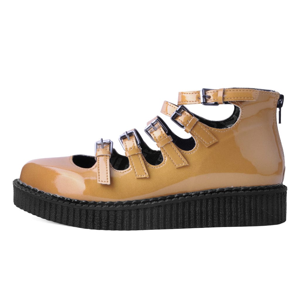 TUK Shoes Ballet Creeper Multi-Strap Mustard Metallic