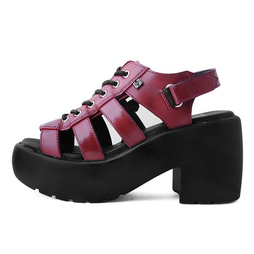 TUK Shoes Bubble Heel Platform Sandal Red Vegan Leather