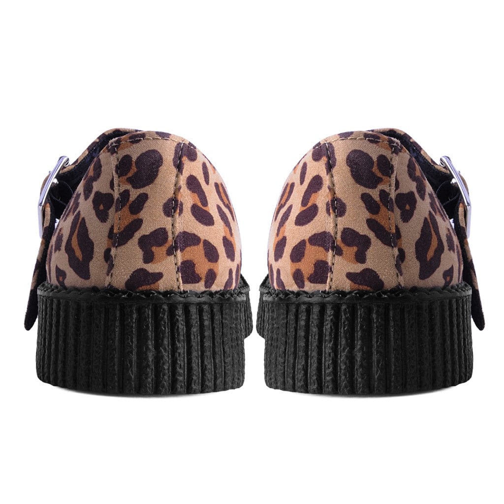 TUK Shoes Viva Flex Mary Jane Natural Leopard Faux Suede