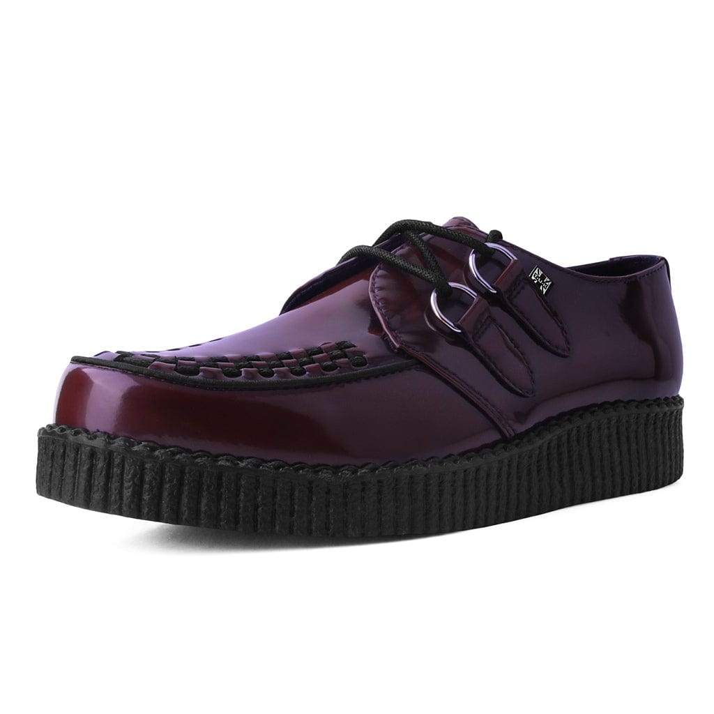 TUK Shoes Viva Ultra Low Creeper Burgundy Faux Leather