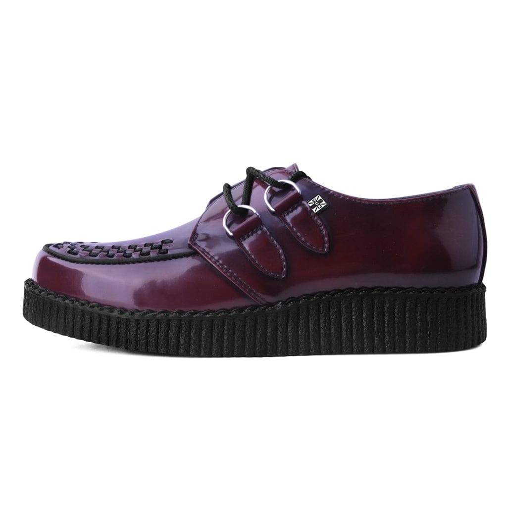 TUK Shoes Viva Ultra Low Creeper Burgundy Faux Leather