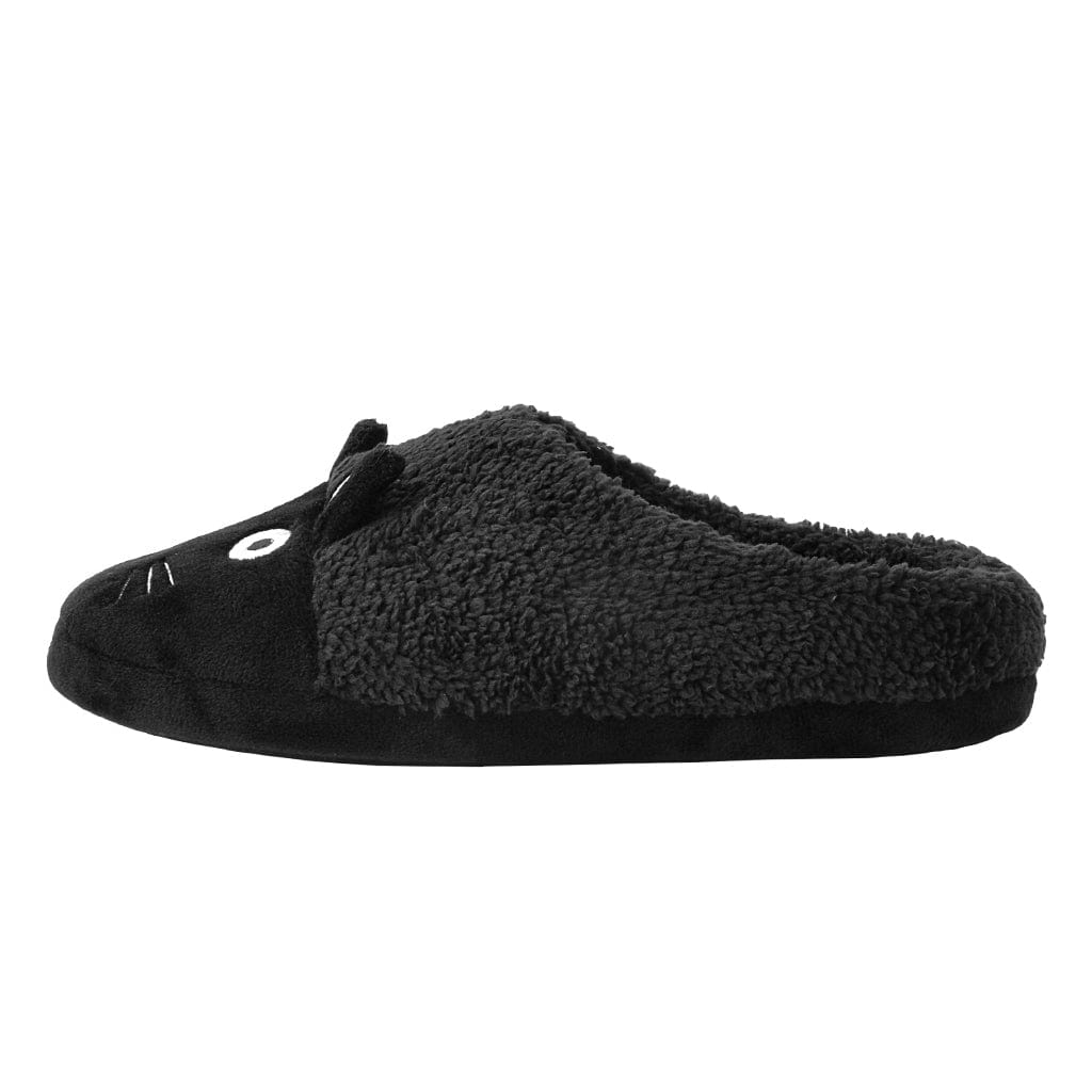 TUK Shoes Slipper Black Kitty Faux Fur