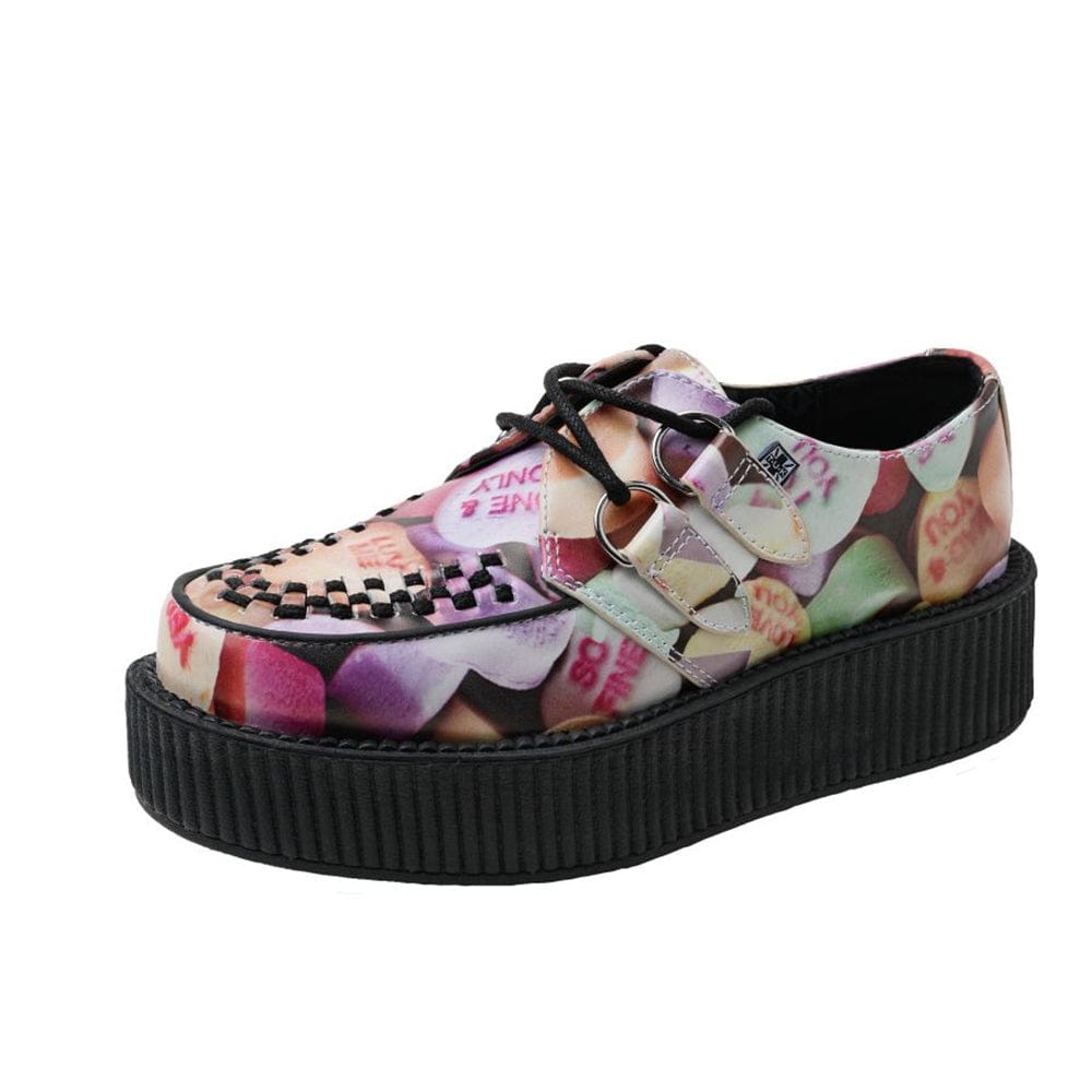 TUK Shoes Viva Mondo Creeper Candy Heart Print Leather