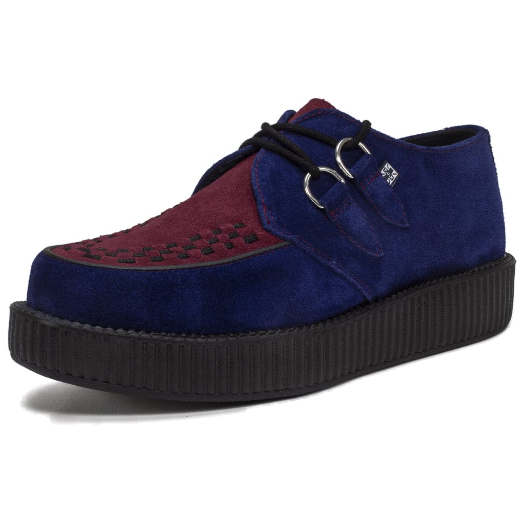 TUK Shoes Viva Hi Sole Creeper Navy / Burgundy Suede