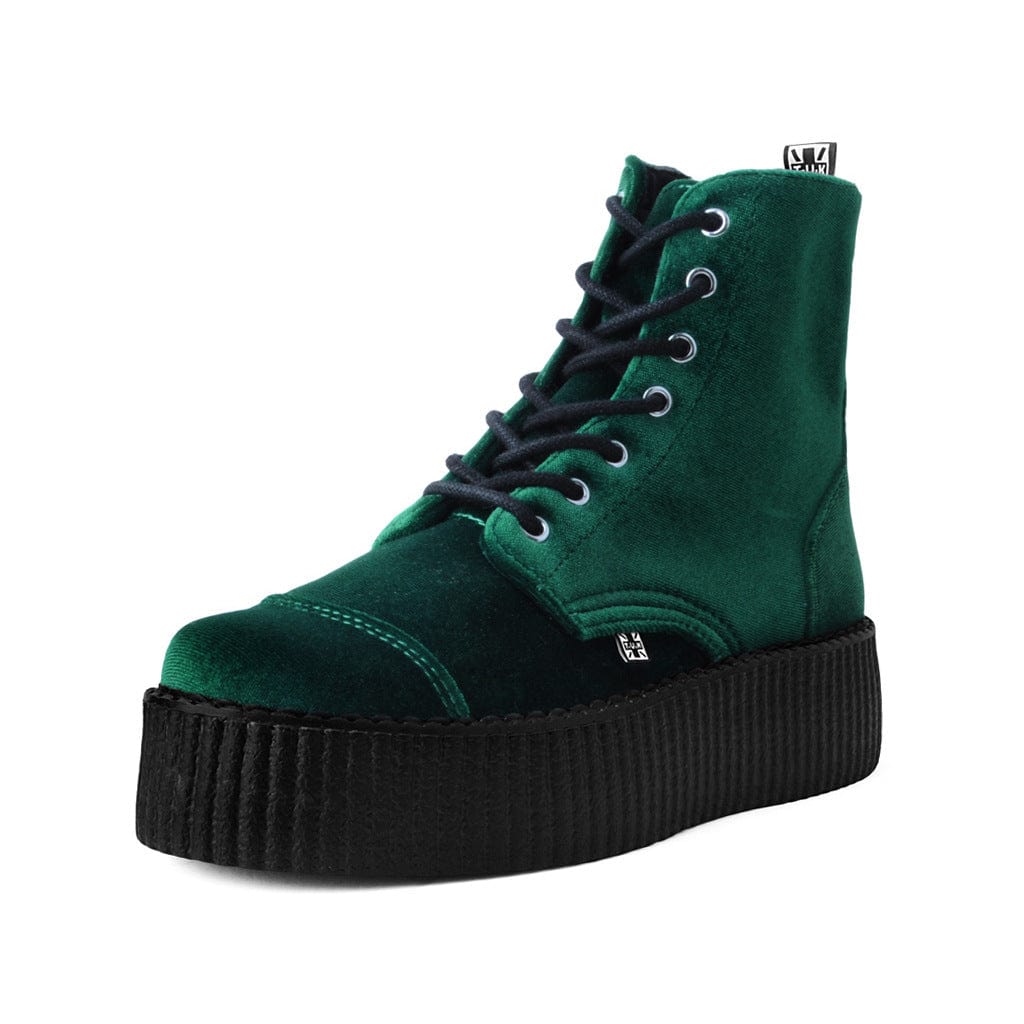 TUK Shoes Viva High Mondo Boot Green Velvet